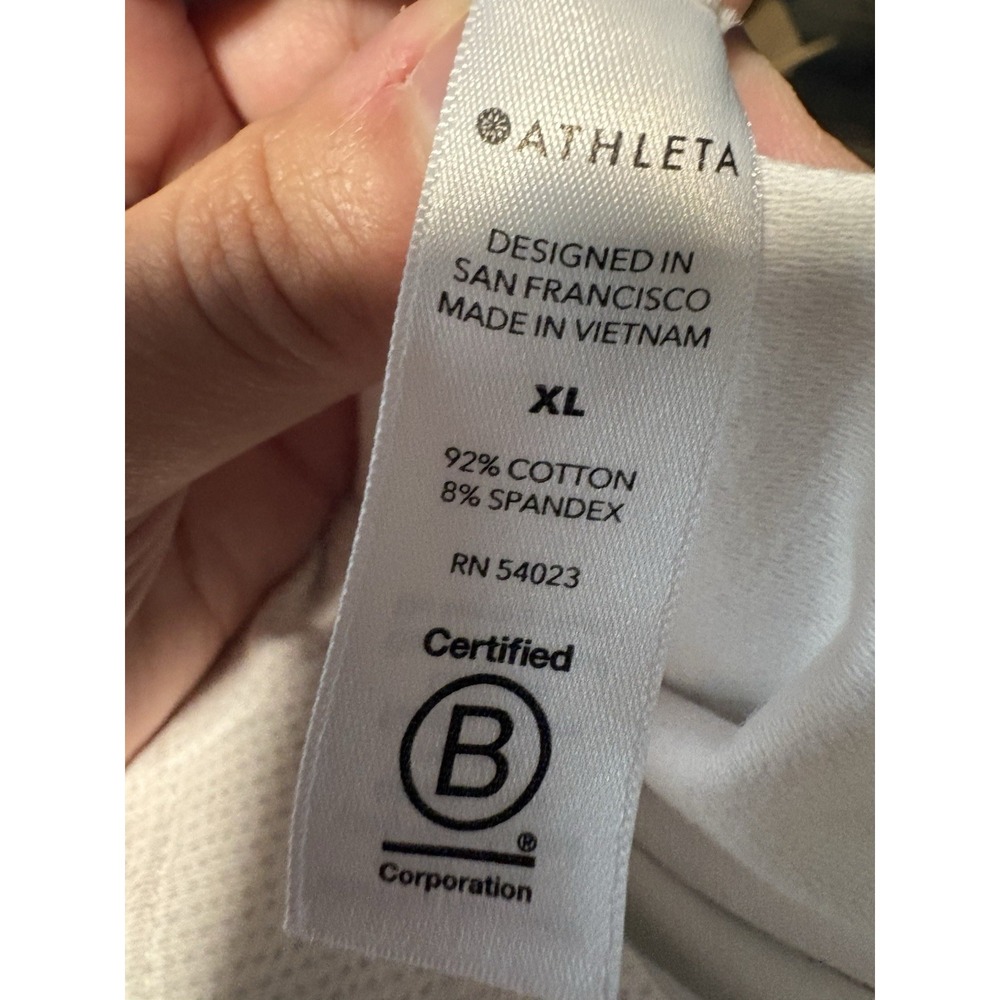 Athleta Romper Womens XL White Textured Sleeveless Drawstring Waist Pockets - Picture 6 of 7
